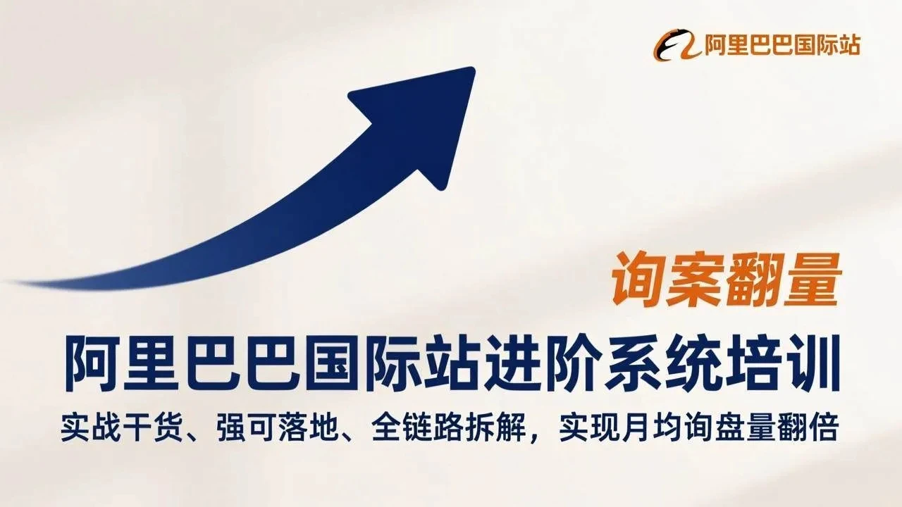 【精】阿里巴巴国际站进阶系统培训，实战干货、强可落地、全链路拆解，实现月均询盘量翻倍