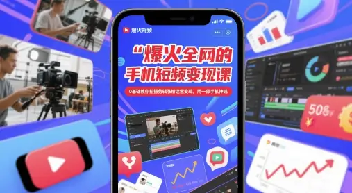 爆火全网的手机短视频变现课,0基础教你拍摄剪辑涨粉运营变现,用一部手机挣钱 爆火全网的手机短视频变现课,0基础教你拍摄剪辑涨粉运营变现,用一部手机挣钱