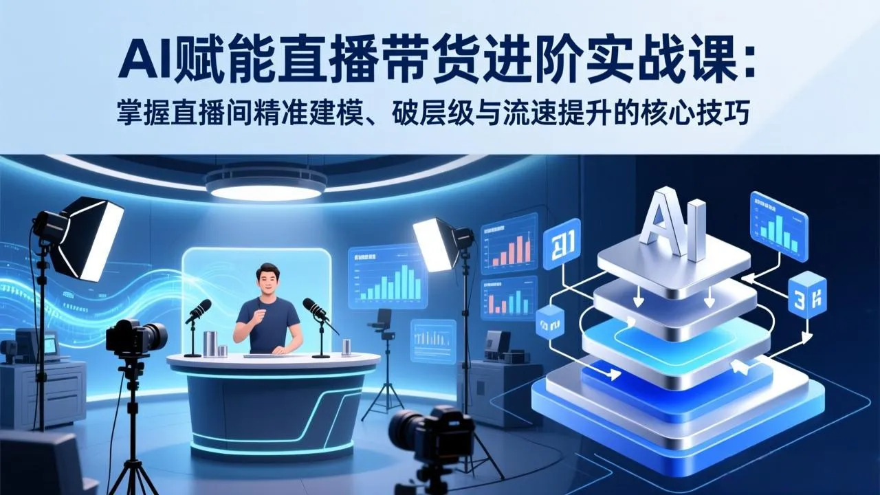 【精】AI赋能直播带货进阶实战课：掌握直播间精准建模、破层级与流速提升的核心技巧