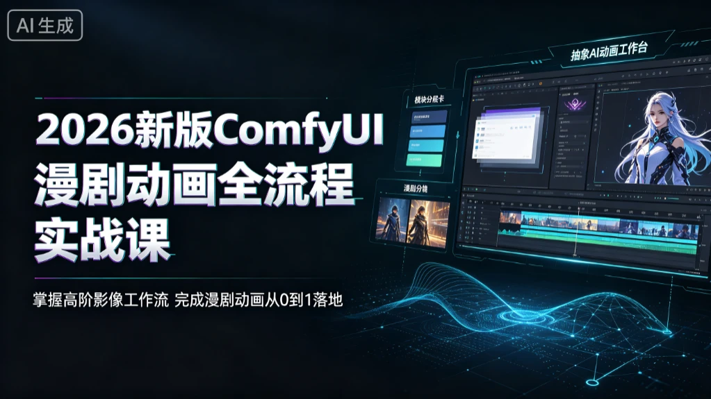 【精】2026新版ComfyUI漫剧动画全流程实战课,掌握高阶影像工作流,完成漫剧动画从0到1落地 【精】2026新版ComfyUI漫剧动画全流程实战课,掌握高阶影像工作流,完成漫剧动画从0到1落地