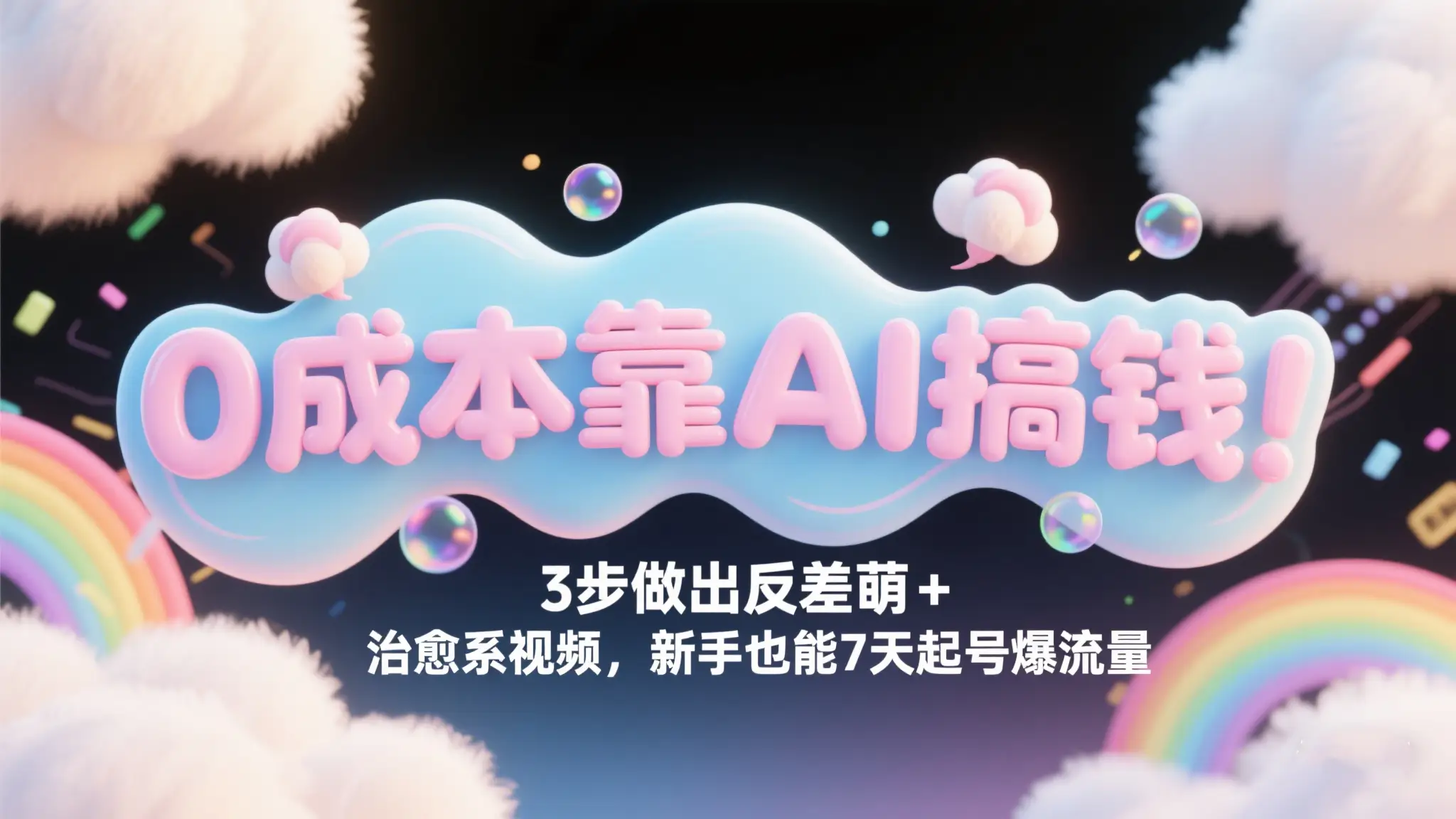 0成本靠AI搞钱！3步做出反差萌+治愈系视频，新手也能7天起号爆流量，单日变现1000+
