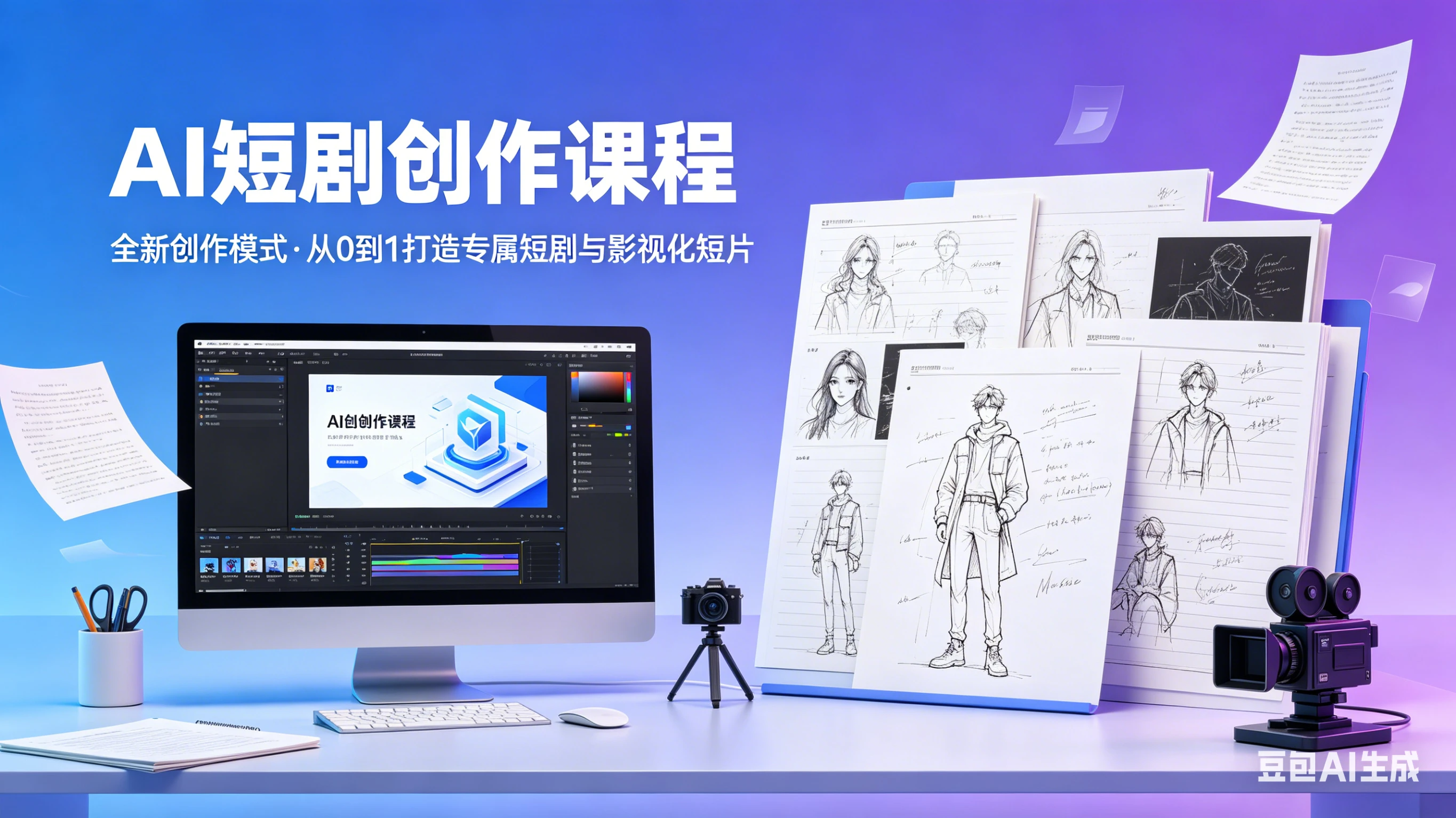 【精】AI短剧创作课程，全新创作模式，从0到1创作属于你自己的短剧和影视化短片