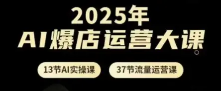 2025年AI爆店运营大课，13节AI实操课+37节流量运营课